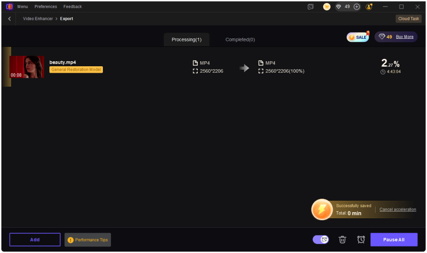 cloud acceleration processing