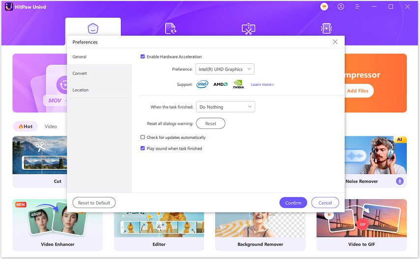 HitPaw General Preferences