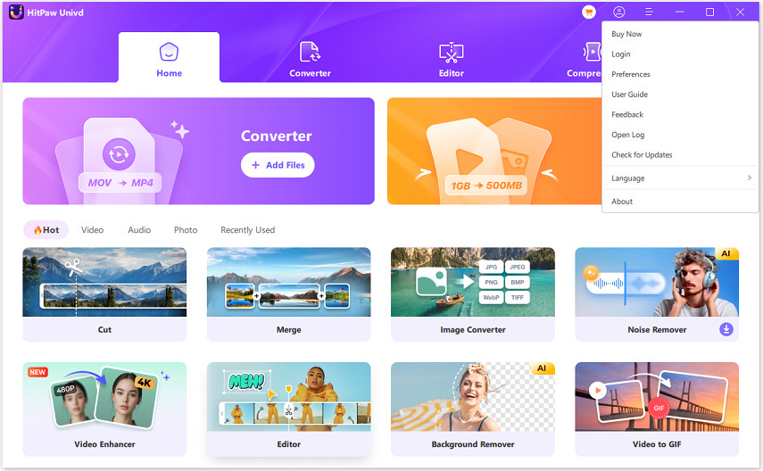 HitPaw univd preferences