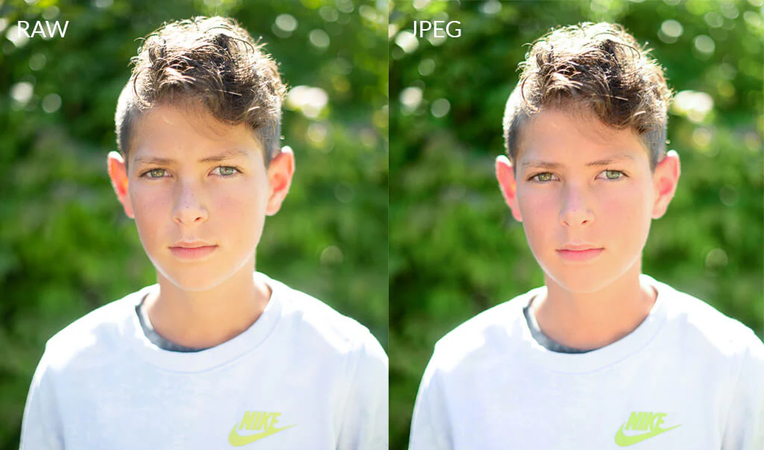 raw images have a large file size compared to JPEG