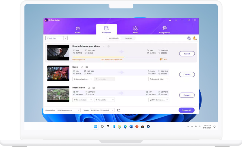 start audio file conversion